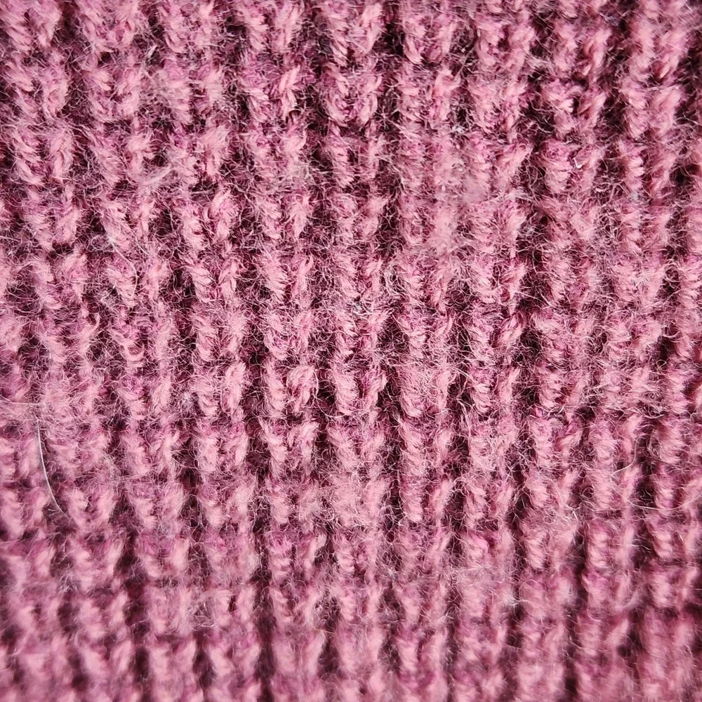 Kersh‎ Merino Wool Blend Sweater Womens Large Waffle Knit Wine Burgundy Pullover - Picture 6 of 14